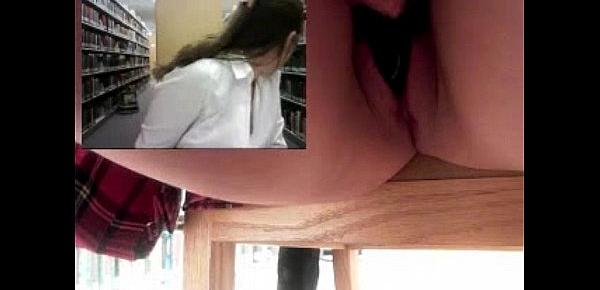  Teen masturbates and squirts in library - slutycams.net